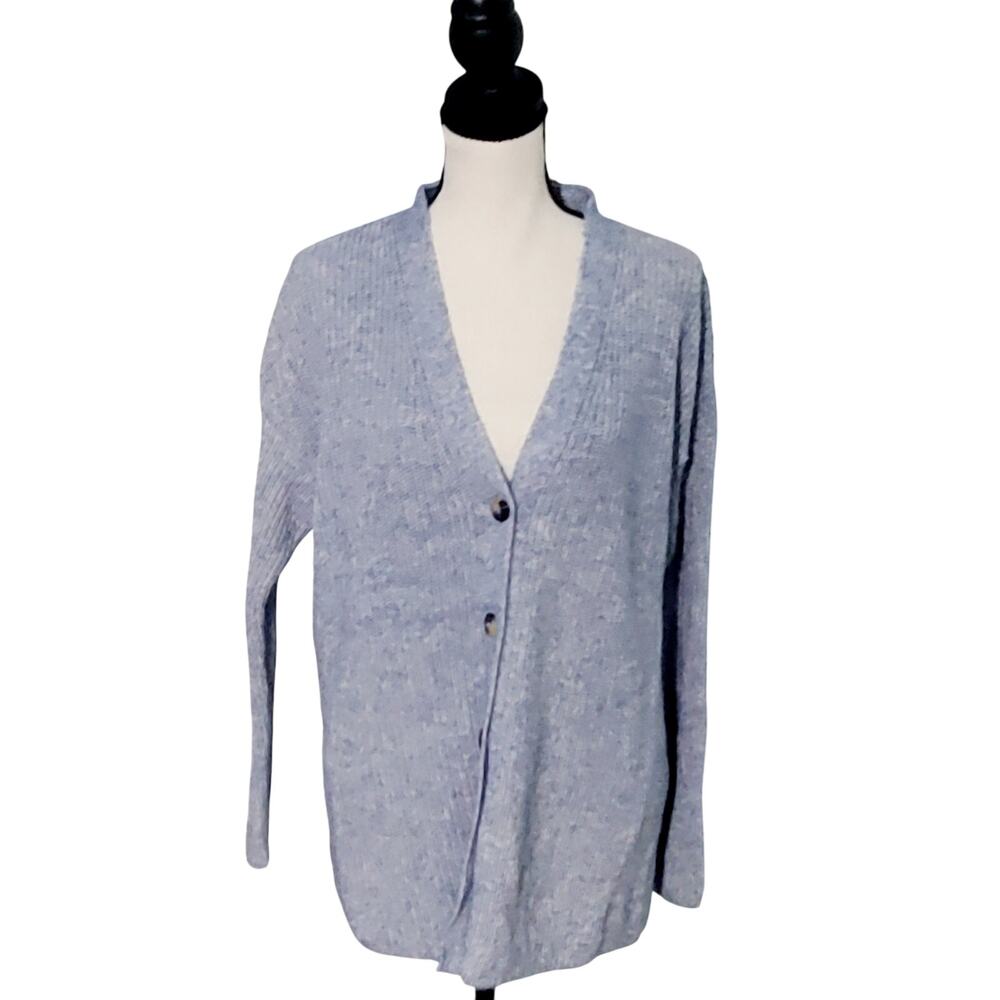 J.Jill Womens Blue Cardigan Long Sleeve Button Down Sweater Size XS Classic
